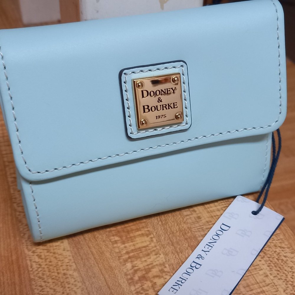 NWT Dooney & Bourke Blue Leather Bifold Wallet